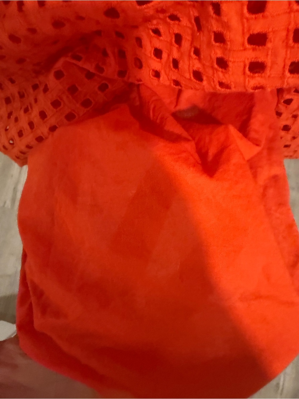 J.Crew Eyelet Midi Dress Orange Sleeveless Tie Waist Size 10T - Picture 5 of 5